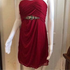 Elegant Asymmetrical Red Dress